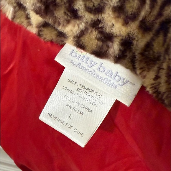 American Girl Leopard Print Coat with Red Lining - Picture 6 of 8